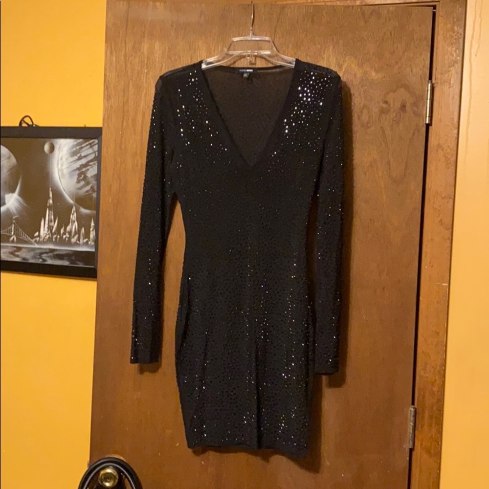 Rhinestoned sheer dress